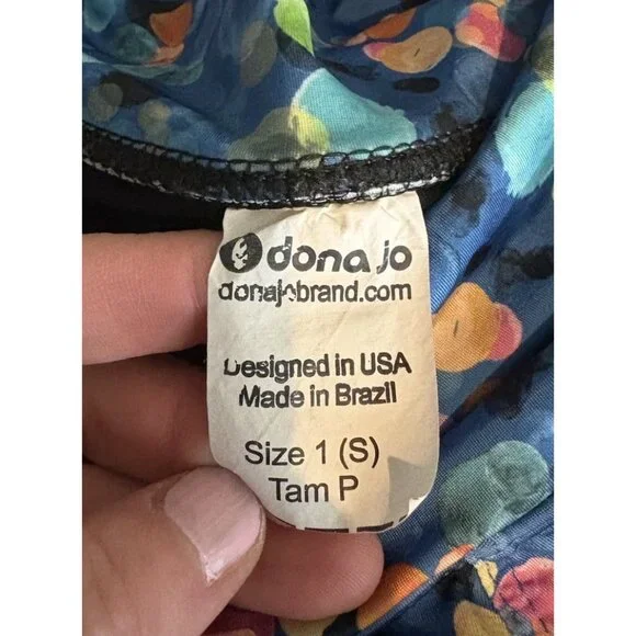 DONA JO Womens Size 1 (Small) Skirted Athletic Crop Leggings Colorful Dots - Picture 5 of 6